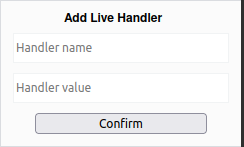 Add Handler form available in Live Format Panel when no node is selected