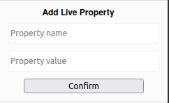 Add Live Property form available in Live Format Panel when a node is selected